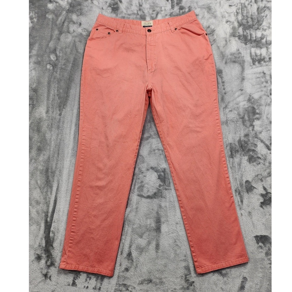 Vintage 80s 90s St John's Bay Jeans Womens 18 Orange High Rise Tapered Stretch‎